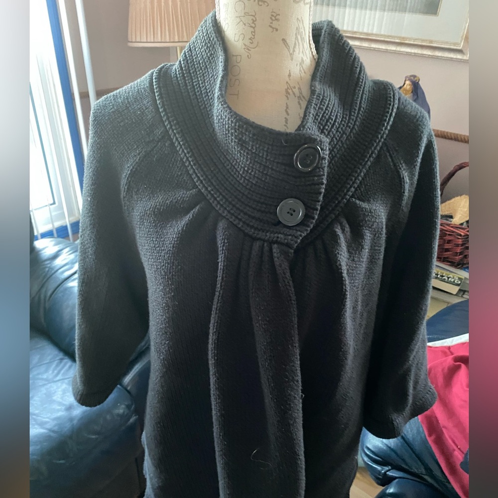 Black Cotton Sweater by Unlisted XL
